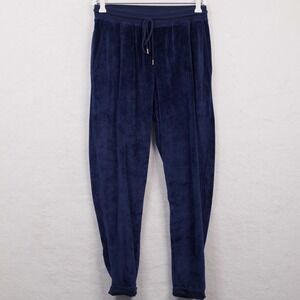 DANIEL BUCHLER Velour Corduroy Joggers Loungewear Pajama Pants Navy Blue Sz S